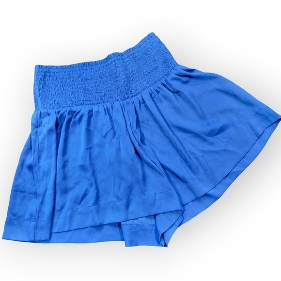 Pants Store High Waist Elastic Band Bright Blue Swing shorts Size Medium - Picture 8 of 8